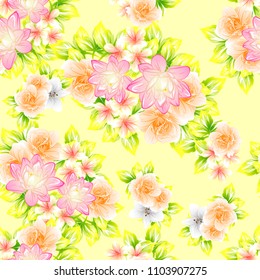 Abstract elegance seamless pattern with floral background