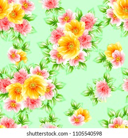 Abstract elegance seamless pattern with floral background