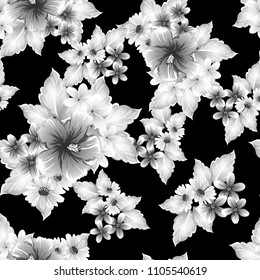 Abstract elegance seamless pattern with floral background