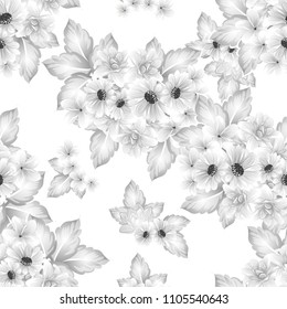Abstract elegance seamless pattern with floral background
