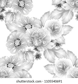 Abstract elegance seamless pattern with floral background