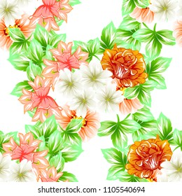 Abstract elegance seamless pattern with floral background