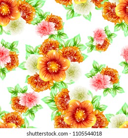 Abstract elegance seamless pattern with floral background