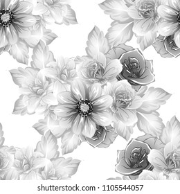 Abstract elegance seamless pattern with floral background