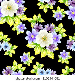 Abstract elegance seamless pattern with floral background