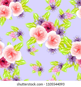 Abstract elegance seamless pattern with floral background
