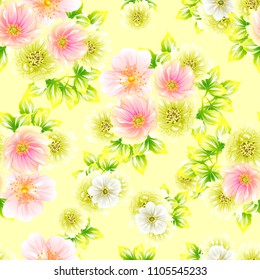Abstract elegance seamless pattern with floral background