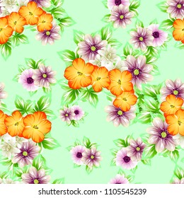 Abstract elegance seamless pattern with floral background