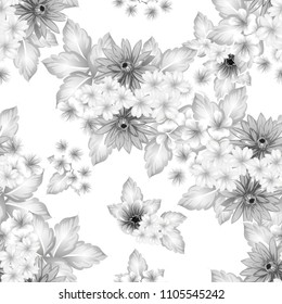 Abstract elegance seamless pattern with floral background