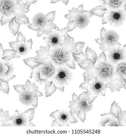 Abstract elegance seamless pattern with floral background
