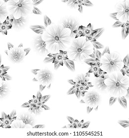 Abstract elegance seamless pattern with floral background