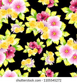 Abstract elegance seamless pattern with floral background