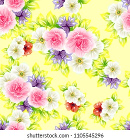 Abstract elegance seamless pattern with floral background