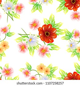 Abstract elegance seamless pattern with floral background