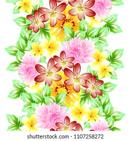 Abstract elegance seamless pattern with floral background
