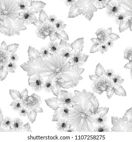 Abstract elegance seamless pattern with floral background