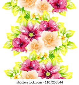 Abstract elegance seamless pattern with floral background