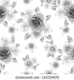 Abstract elegance seamless pattern with floral background