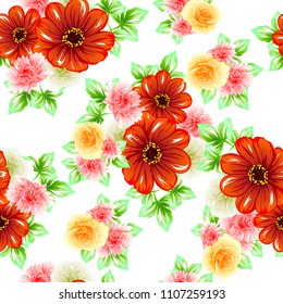 Abstract elegance seamless pattern with floral background
