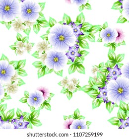 Abstract elegance seamless pattern with floral background
