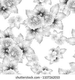 Abstract elegance seamless pattern with floral background