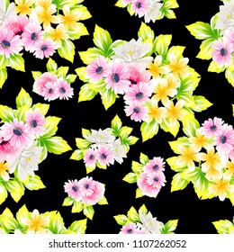 Abstract elegance seamless pattern with floral background
