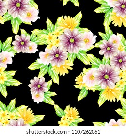 Abstract elegance seamless pattern with floral background