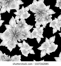 Abstract elegance seamless pattern with floral background