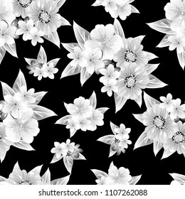 Abstract elegance seamless pattern with floral background