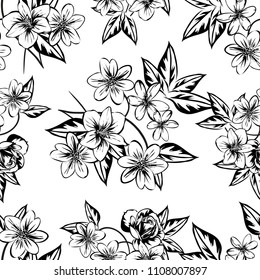 Abstract elegance seamless pattern with floral background