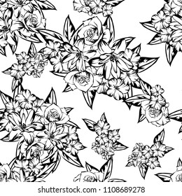 Abstract elegance seamless pattern with floral background