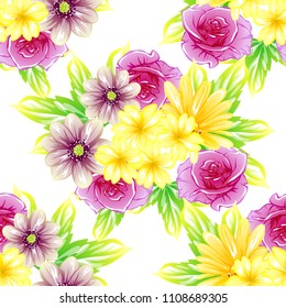Abstract elegance seamless pattern with floral background