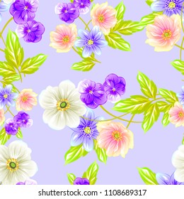 Abstract elegance seamless pattern with floral background