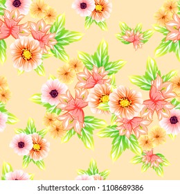 Abstract elegance seamless pattern with floral background