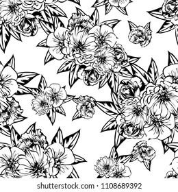Abstract elegance seamless pattern with floral background