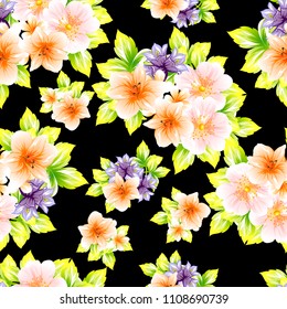 Abstract elegance seamless pattern with floral background