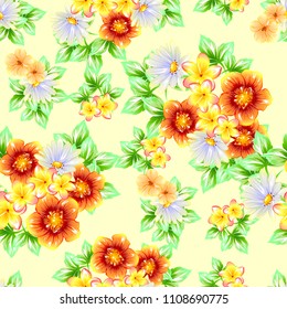 Abstract elegance seamless pattern with floral background Abstract elegance seamless pattern with floral background