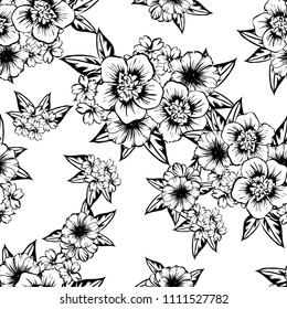 Abstract elegance seamless pattern with floral background