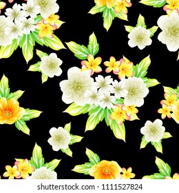 Abstract elegance seamless pattern with floral background