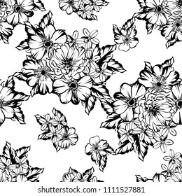Abstract elegance seamless pattern with floral background