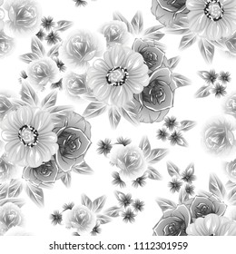 Abstract elegance seamless pattern with floral background
