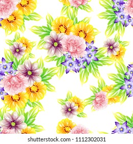 Abstract elegance seamless pattern with floral background