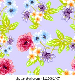 Abstract elegance seamless pattern with floral background
