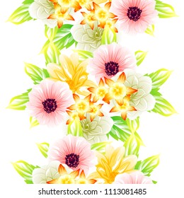 Abstract elegance seamless pattern with floral background