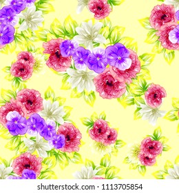 Abstract elegance seamless pattern with floral background
