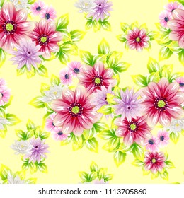 Abstract elegance seamless pattern with floral background
