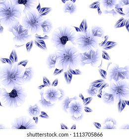 Abstract elegance seamless pattern with floral background