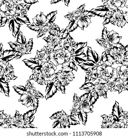 Abstract elegance seamless pattern with floral background
