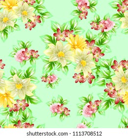 Abstract elegance seamless pattern with floral background