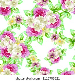 Abstract elegance seamless pattern with floral background